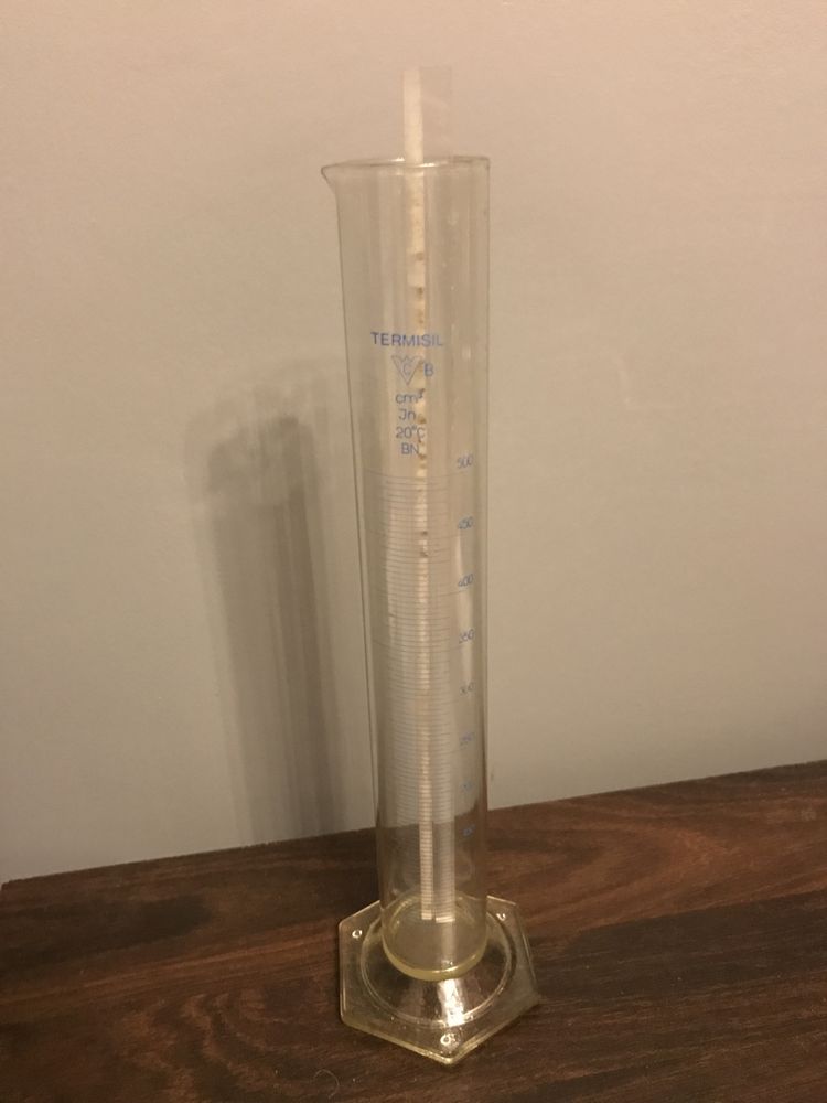 Cylinder miarowy, zlewka do wywoływania zdjęć Termisil PRL