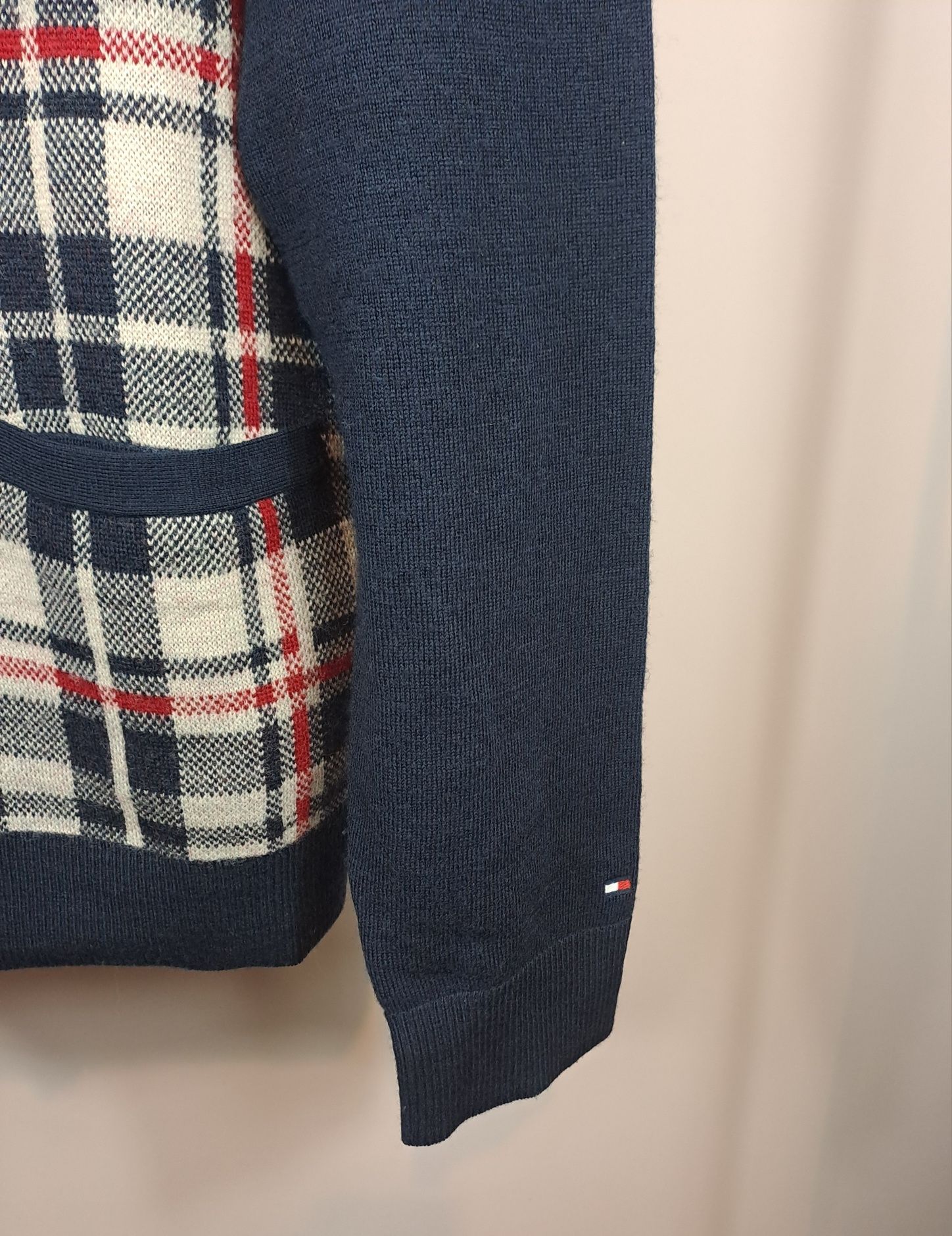 Tommy Hilfiger męski sweter kardigan cardigan rozpinany wełna r.XL