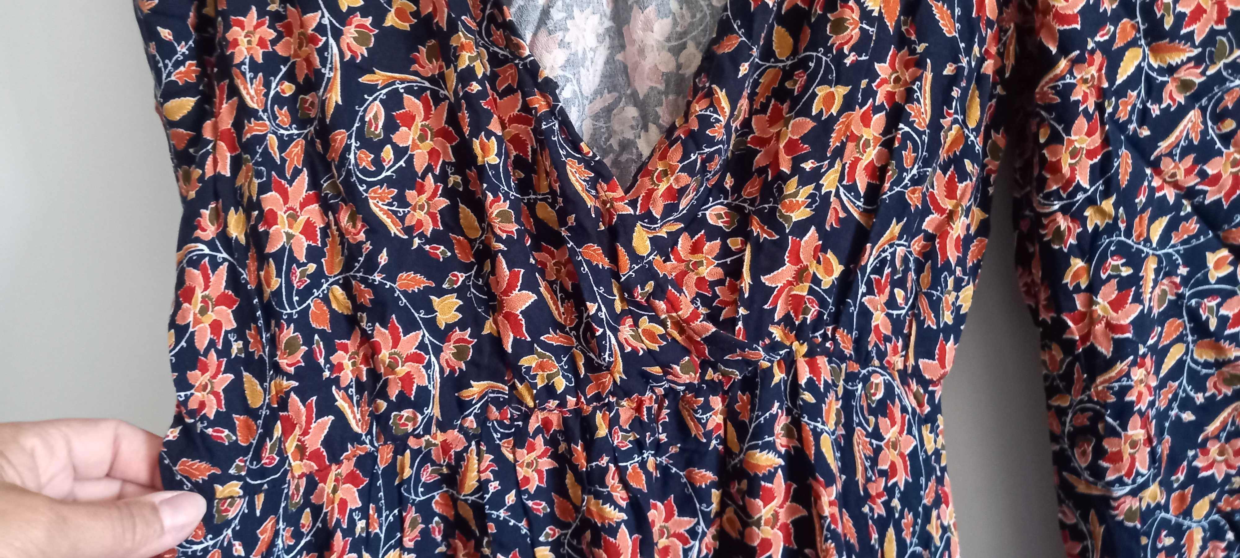 Vestido comprido, estampado, de manga comprida - 36 - Springfield