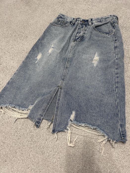 джинсова спідниця з розпіркою