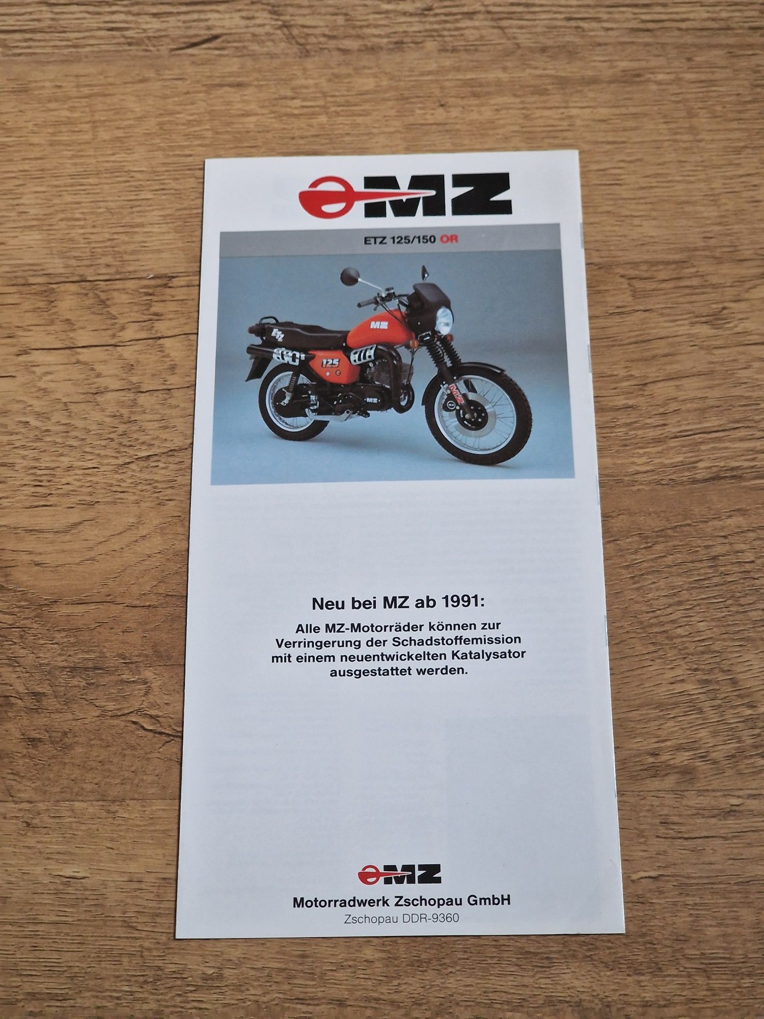 Oryginalna broszura reklamowa motocykli MZ ETZ 125, 150, 251, 301