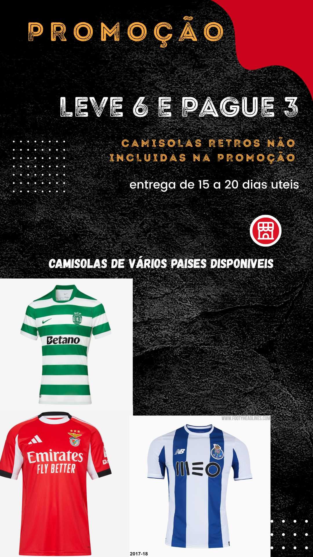 Camisolas futebol PROMOÇÃO