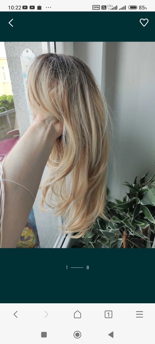 Peruka dla Kobiet Damska długie włosy ciemny blond Ombre HAIRCUBE peru