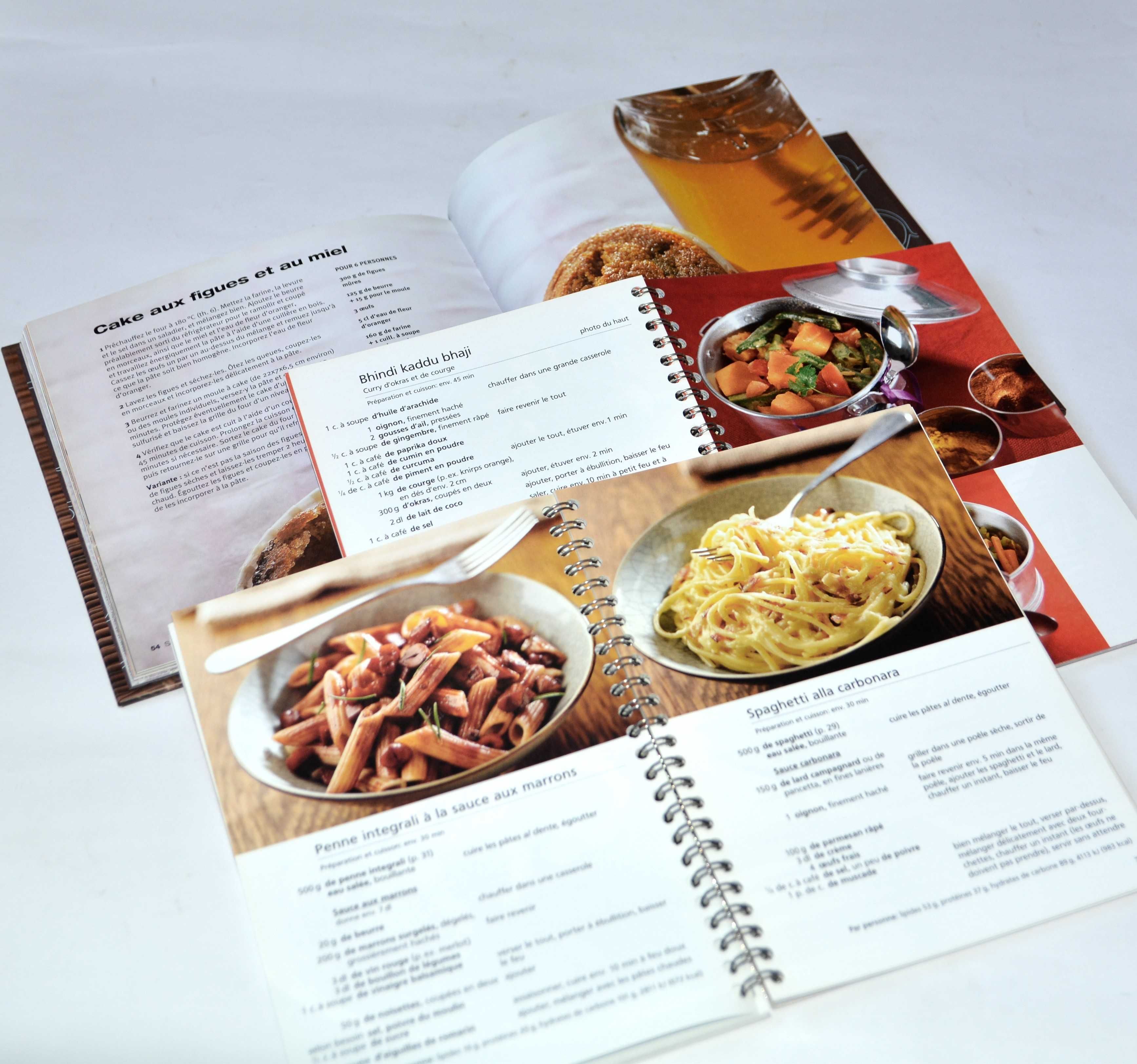Makarony, miód w kuchni, curry Przepisy po francusku 3 książki