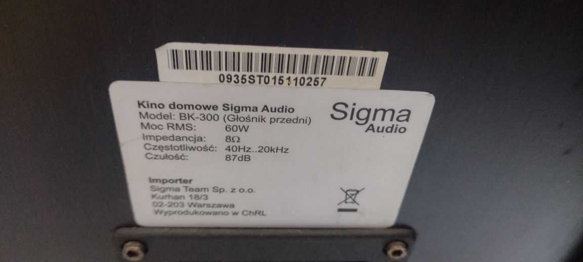 Zestaw głośników Sigma + wzmacniacz