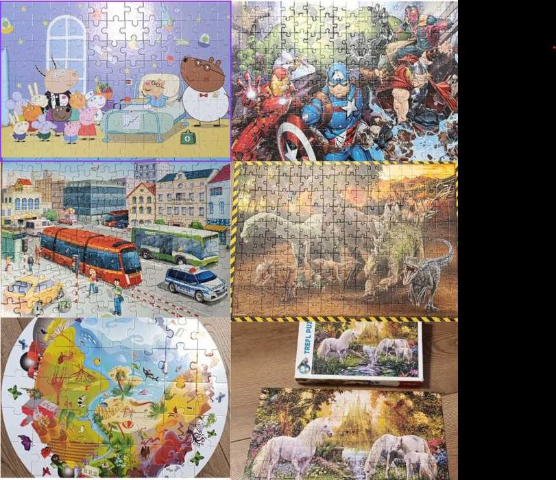 Zestaw puzzli dla 100-180, 24 zestawy, trefl, clementoni