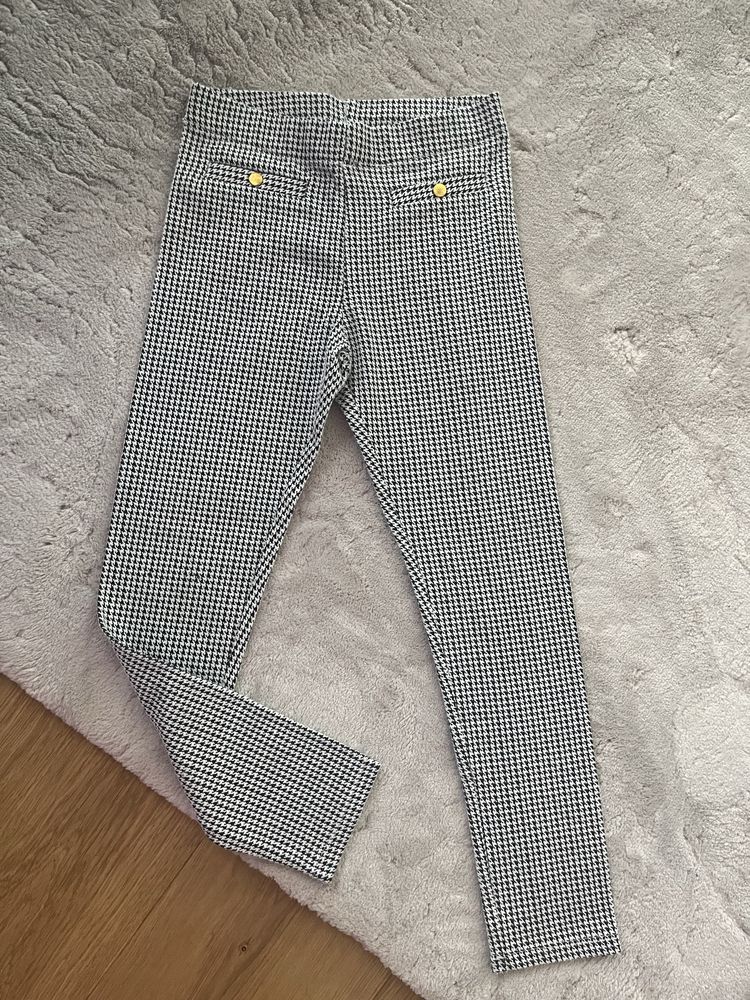 Leginsy w pepitke h&m 140
