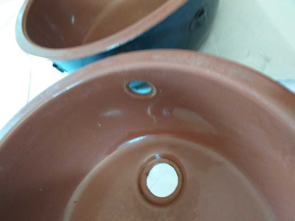 Zlewozmywak żeliwny, emaliowany, okrągły, kpl. 2 szt.