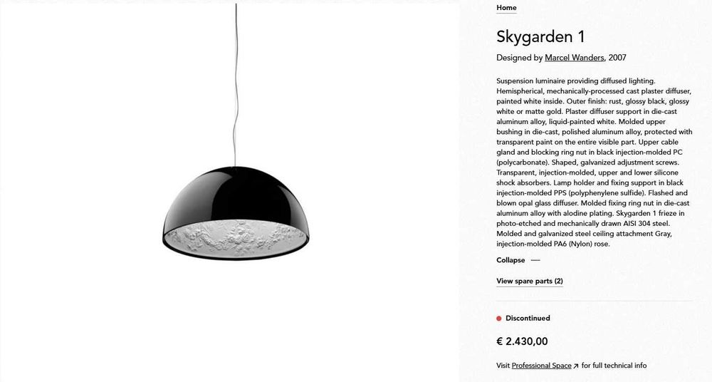 Flos Skygarden 1  - Candeeiro Suspensão - 90cms - Branco ou Preto