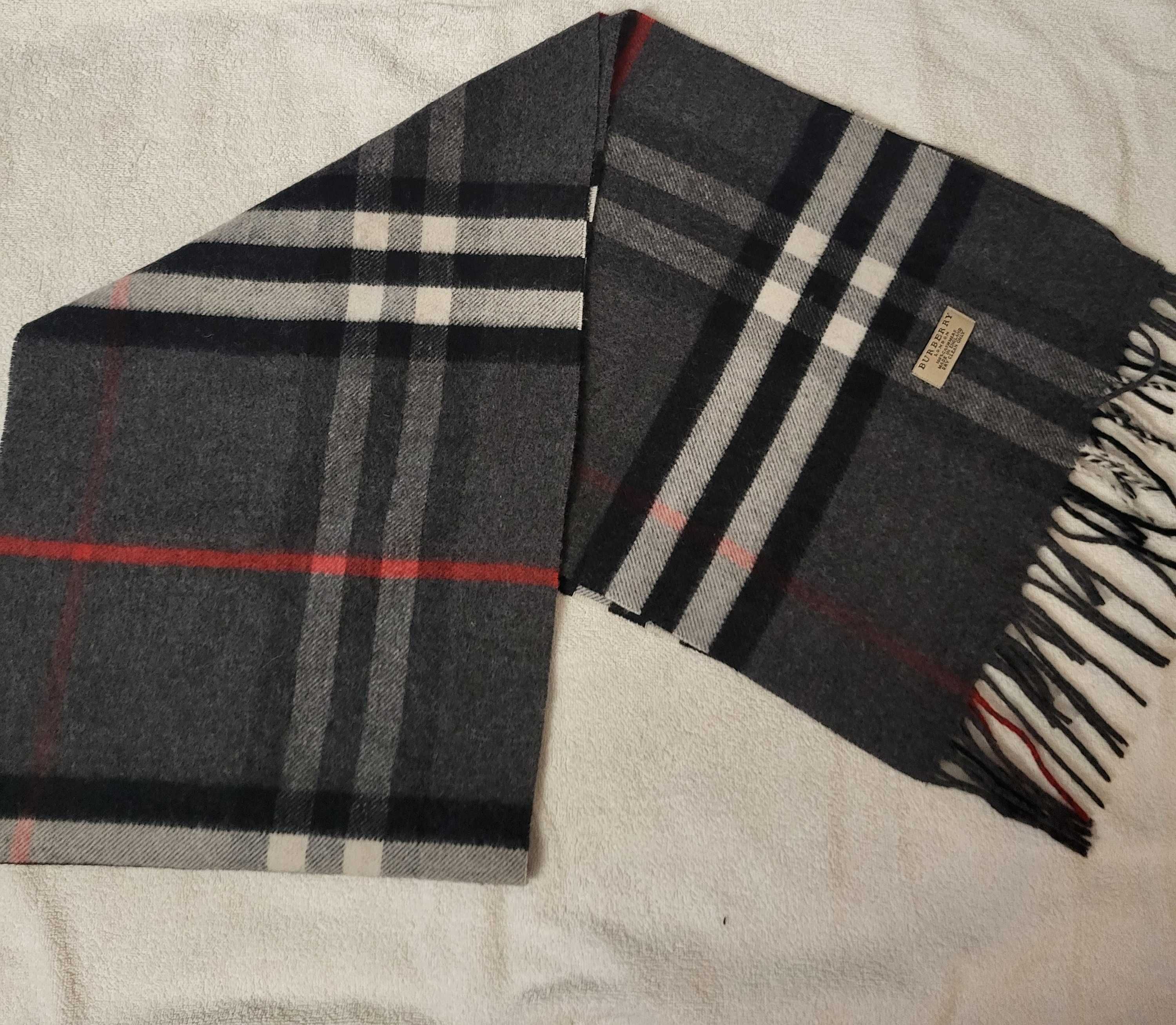 Burberry sliczny szalik oryginalny 100% cashmere idealny