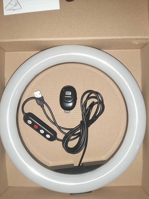 Selfie ring light 21cm luz para selfies perfeitas LED tripé 160cm