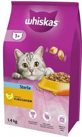whiskas sterile +1 karma dla kotów STERYLIZOWANYCH | KURCZAK | 1,4 kg