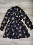 Sukienka krótka zara luźna oversize S M 36 38 kwiaty czarna elegancka