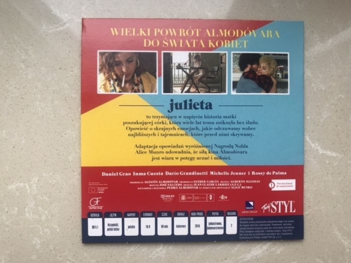 NOWY film DVD płyta JULIETA Pedro Almodovar opakowanie kartonowe!