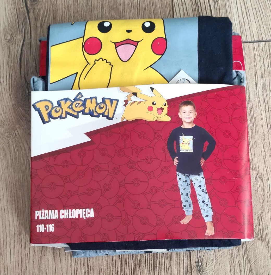 Piżama chłopięca dwuczęściowa Pokemon Pikachu 110-116 nowa