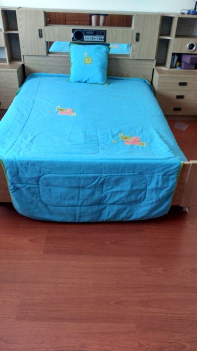 Colcha edredom e almofada para cama de solteiro
