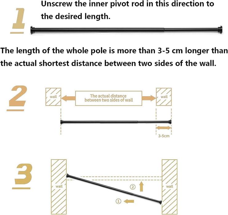 Nowy drążek regulowany / rozsuwany / pręt / 300-355cm !9366!