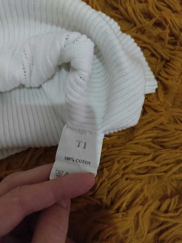 Biały ażurowy sweterek rozm XS/S