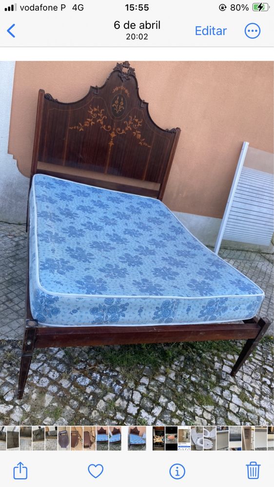 Cama de casal com colchão em bom estado