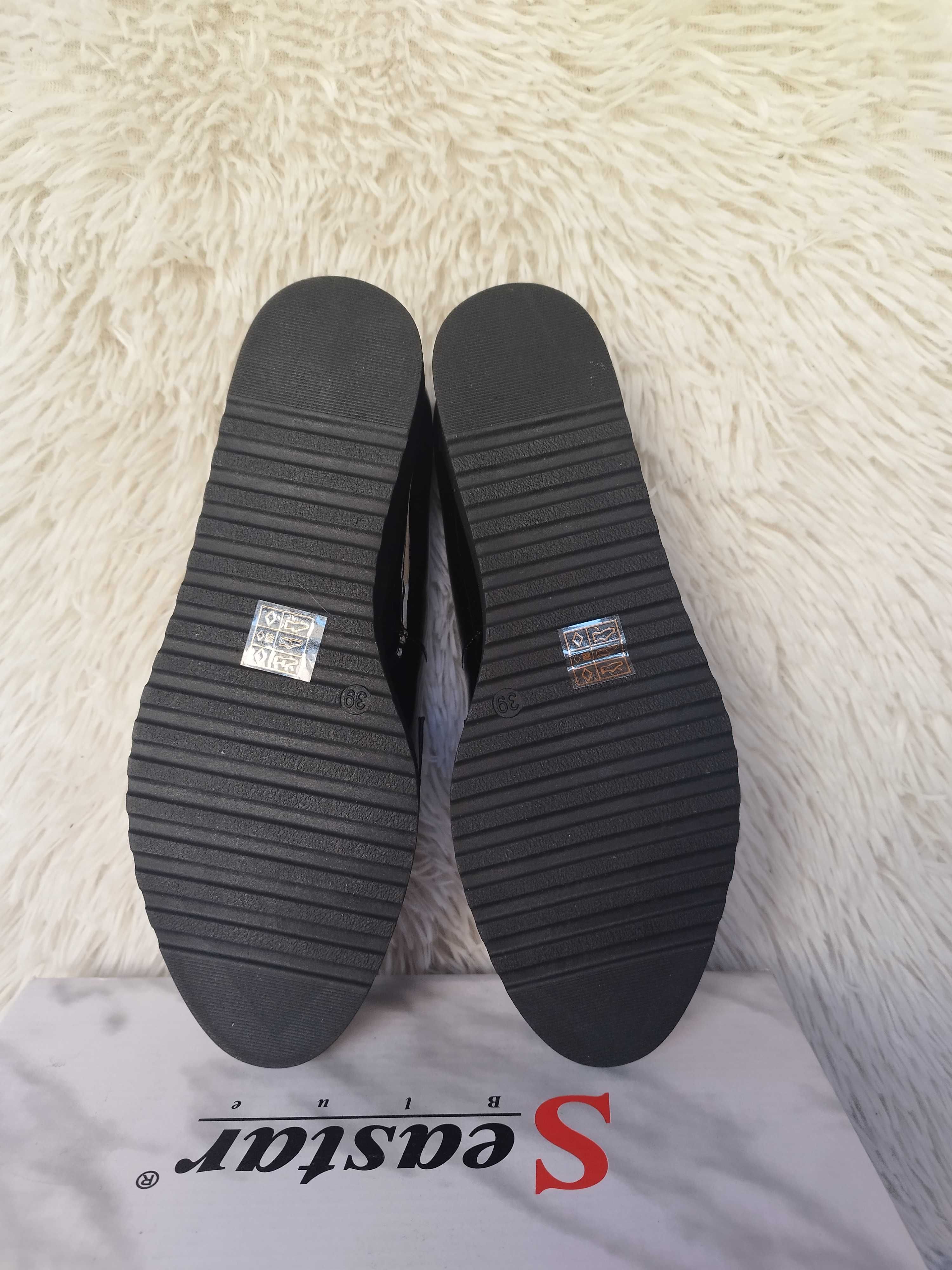 Mokasyny damskie lakierowane 39 NOWE