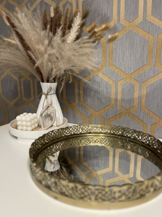 Taca lustrzana złota
