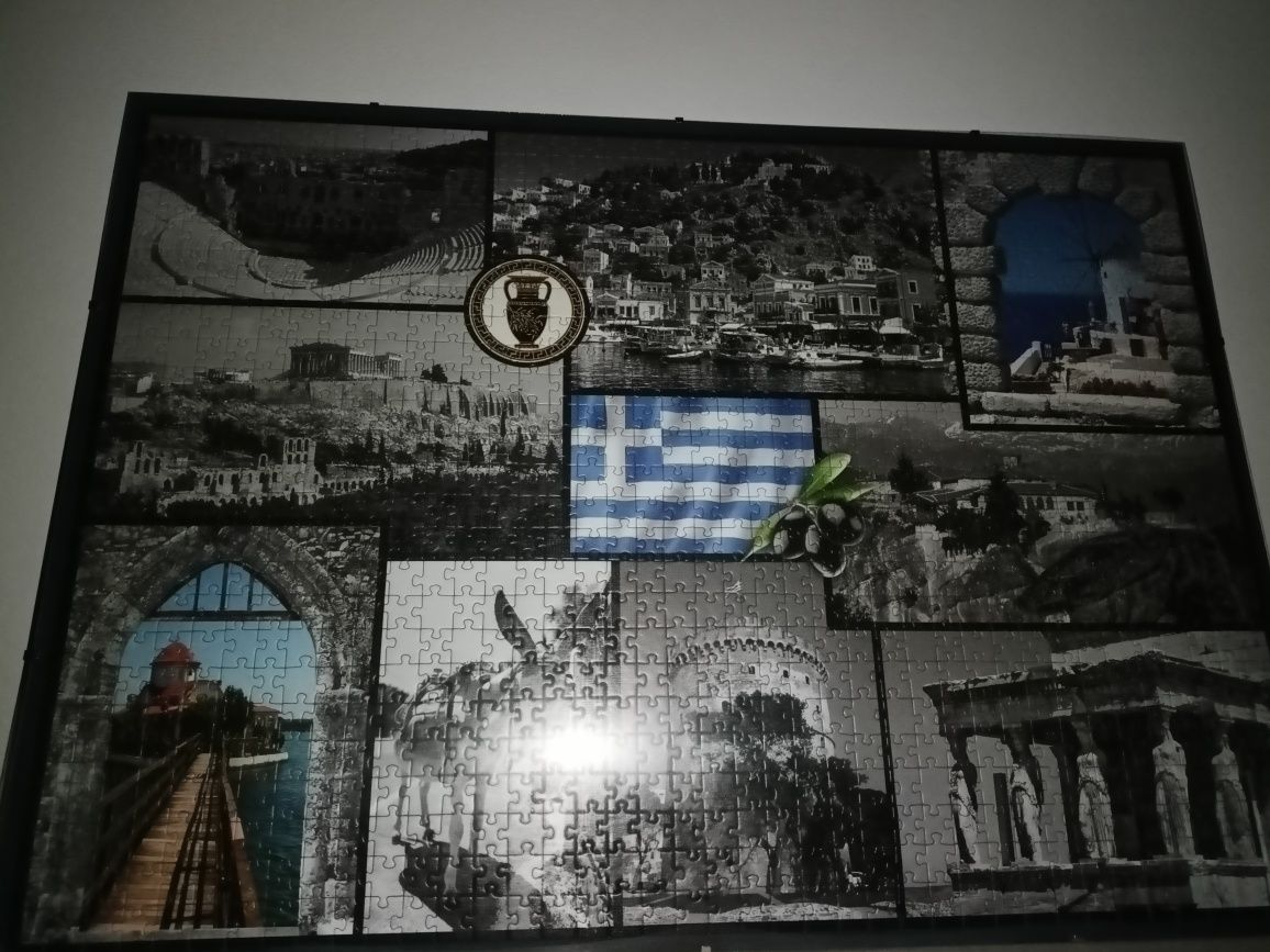 Puzzle Trefl 1000 + 500 Grecja, Santorini, kompletne