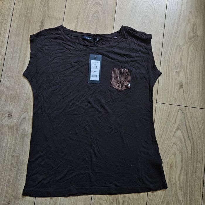 Nowa koszulka Reserved 38 M czekolada viscoza