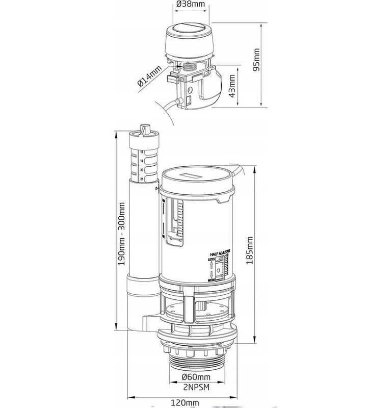 Mechanizm spłukujący Somatherm For you 3/6 L WC