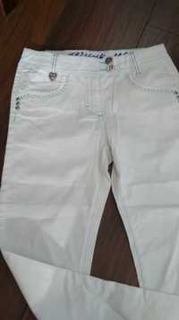 Nowe białe spodnie na wiosnę i lato,  r. 140-146, 10-11lat