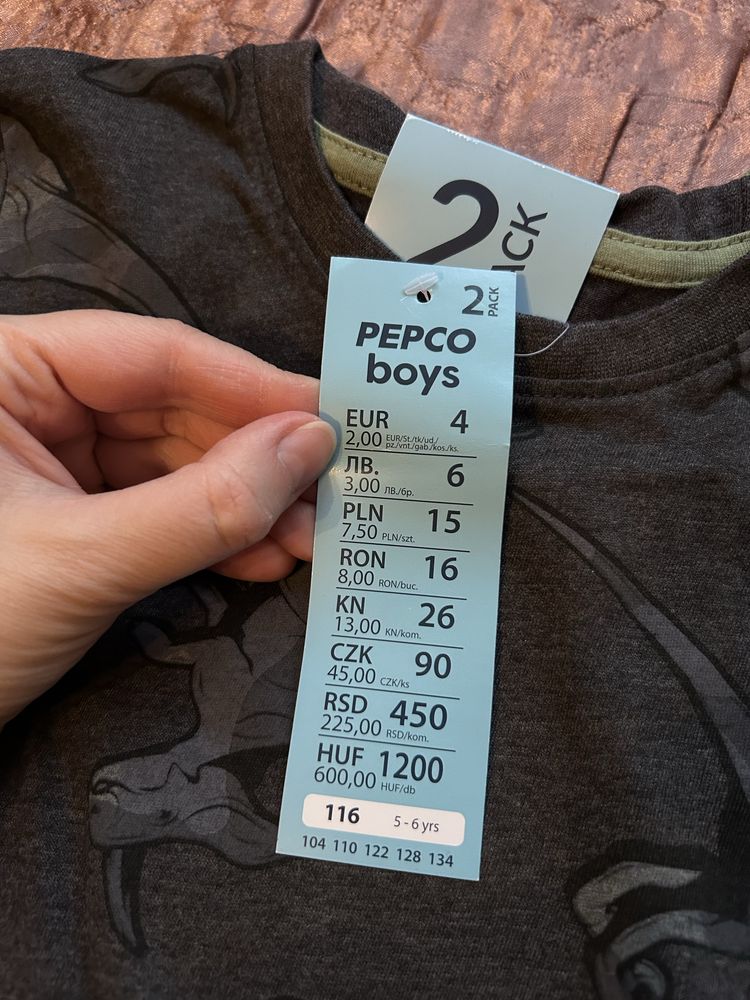 Bluzki z dlugim rękawem, 2-pak, rozm 116, NOWE !