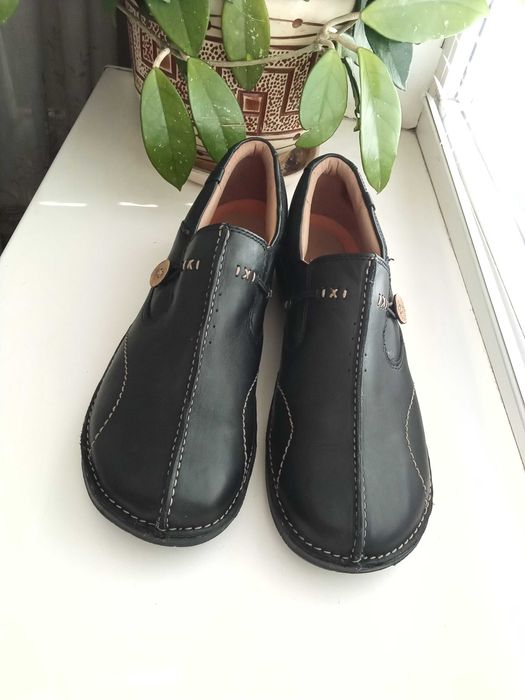 Clarks - кожаные, ортопедические туфли, мокасины, р. 41 - 27 см