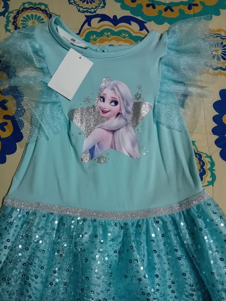 Vestido fantasia Frozen, Elsa, H&M, novo com etiqueta!