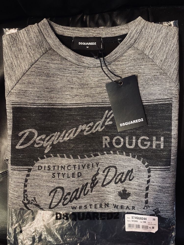 Nowa Bluza DSQUARED2 Rough Zip Grey Oryginal