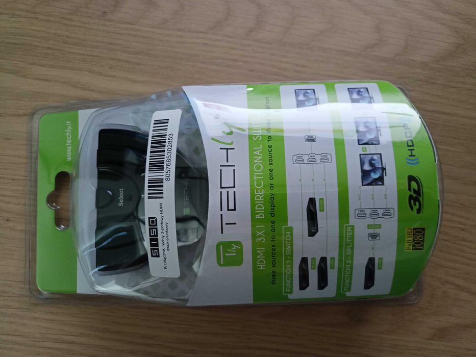 Przełącznik Techly 3-portowy HDMI dwukierunkowy