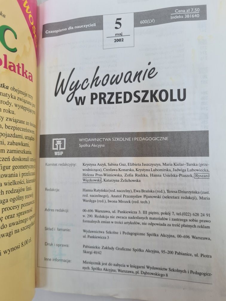 Wychowanie w przedszkolu - Czasopismo dla nauczycieli