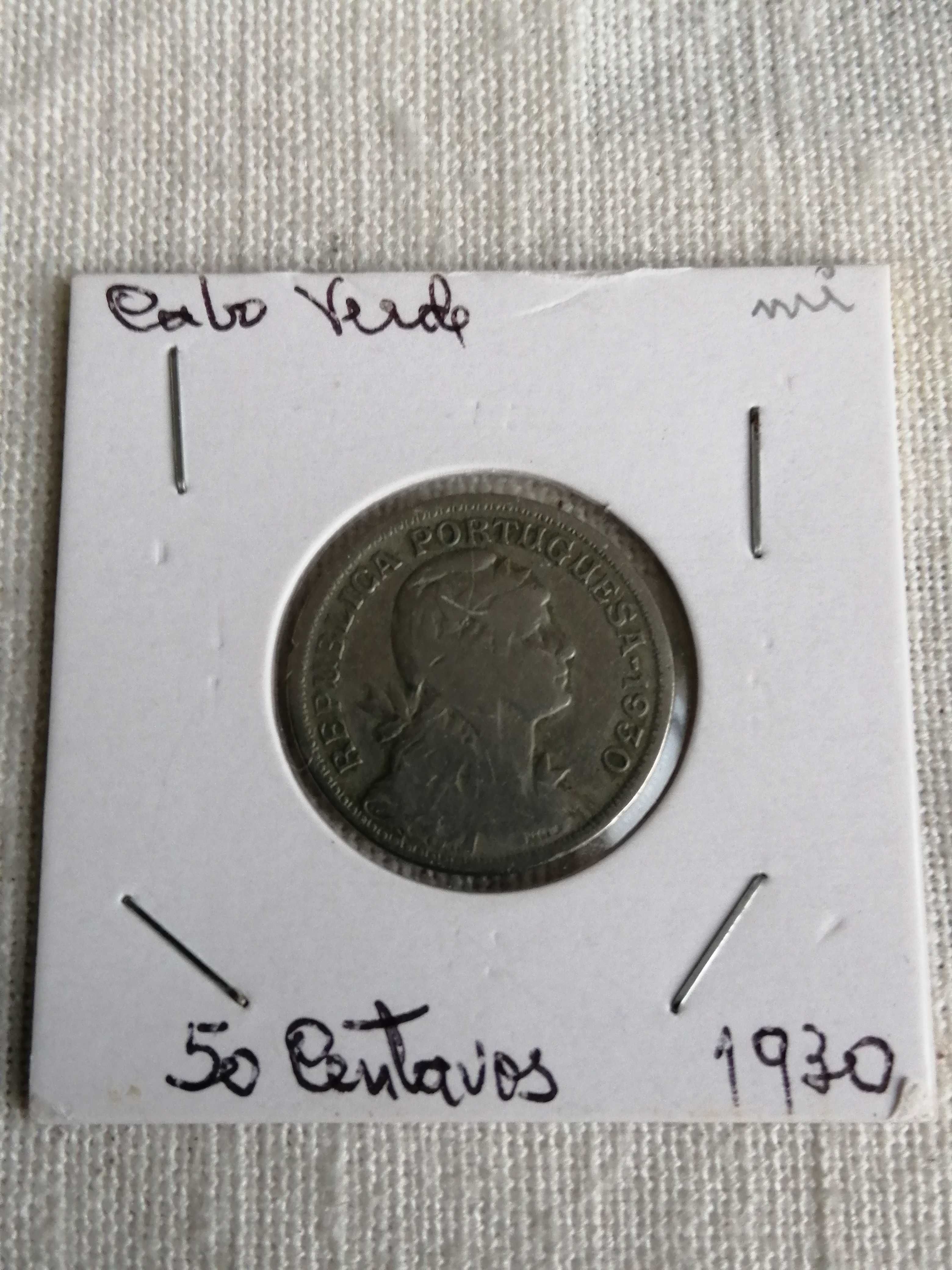 Moedas raras da Guiné, Cabo Verde de 50 centavos e de 1 escudo alpaca