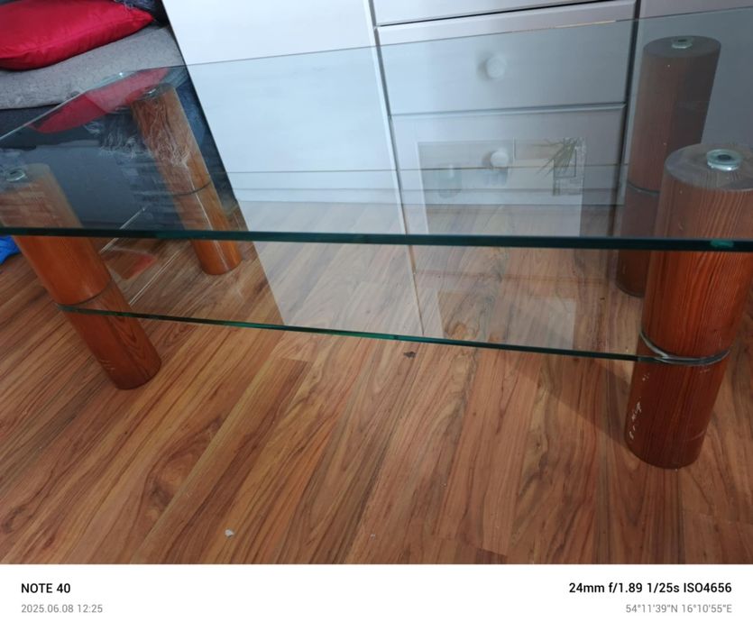 Ława szklana podwójne grube szkło
