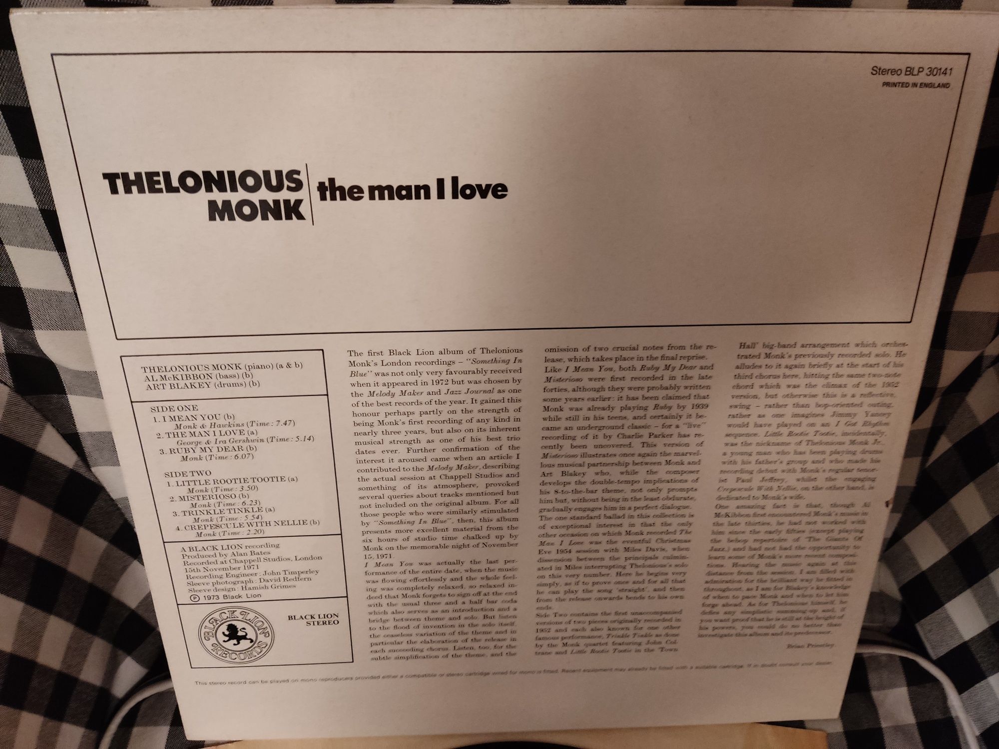 Thelonius Monk The man i love LP Holl. NM-