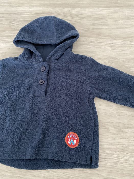 Bluza polarowa dla chłopca 62 68 f&f granatowa z kapturem