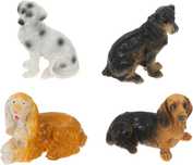 Zestaw 4szt Figurka Psa Psy Pieski Cocker Spaniel Basset