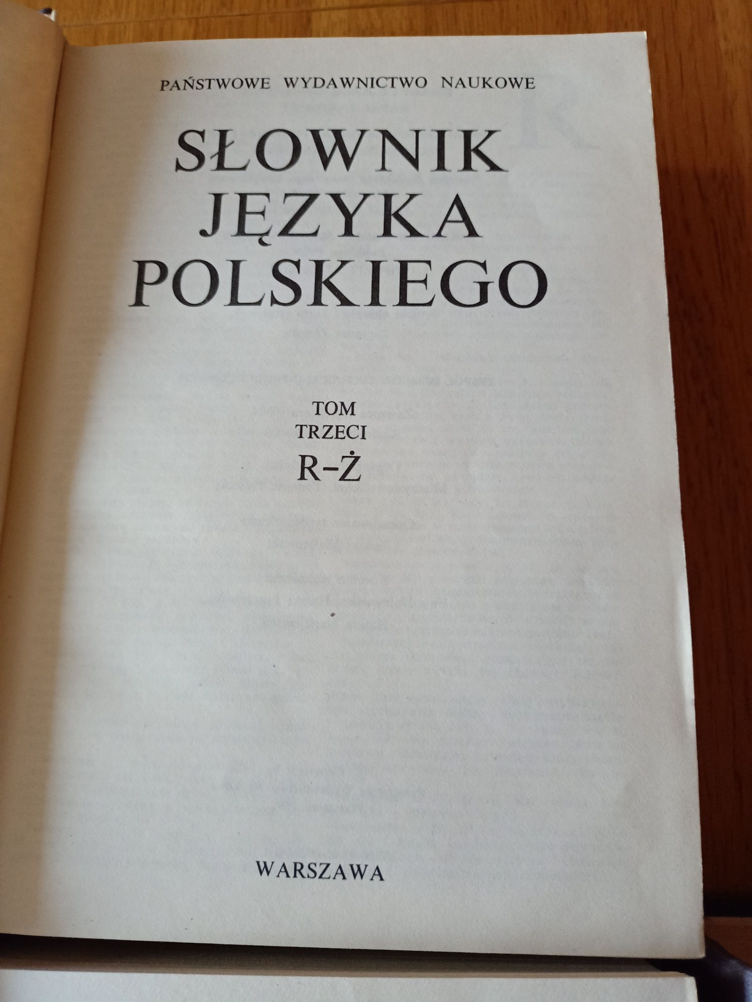 3 tomy ,,Słownik języka polskiego"