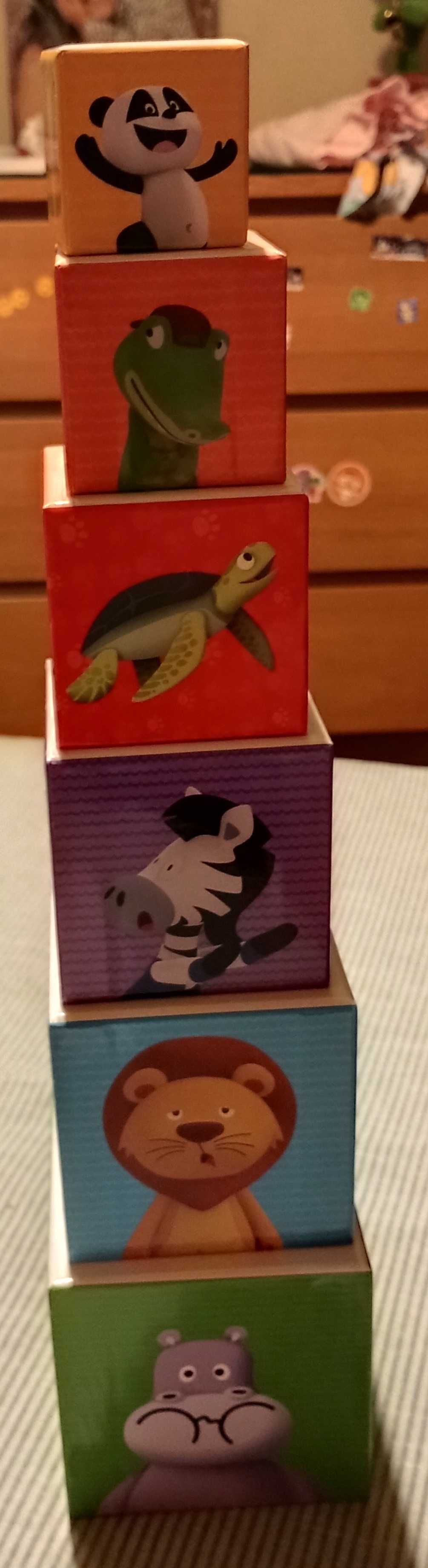Livros Panda + cubos encaixar