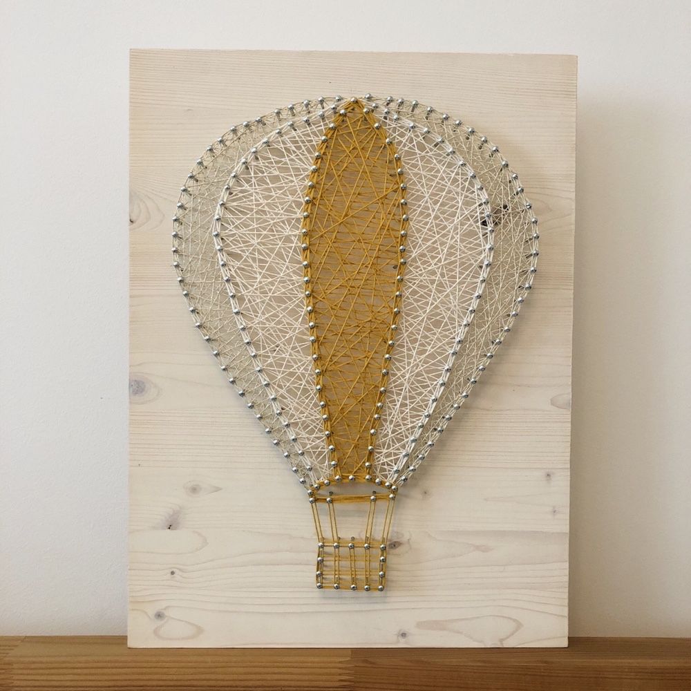 Balon String Art dekoracja handmade obraz drewno prezent
