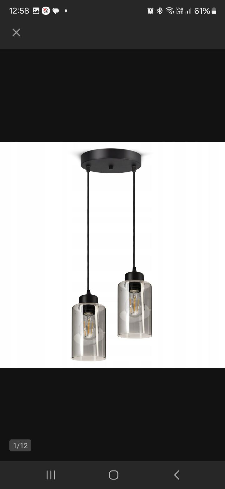 Komplet 3 szklanych lamp sufitowych