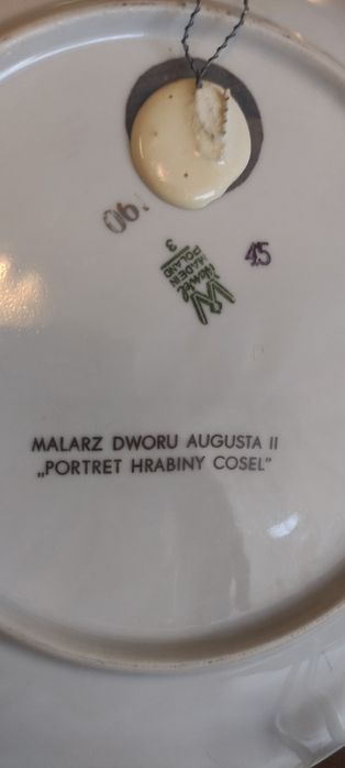 Talerz "Portret Hrabiny Cosel" Malarz dworu Augusta II