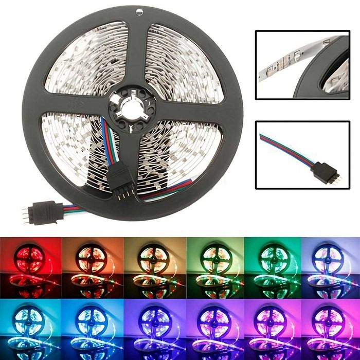Світлодіодна стрічка SMD 5050 RGB LED 5 м IP65 з пультом та б.ж USB.