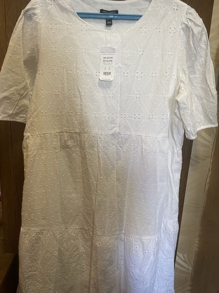 Сукня прошва, вишукана L-XL, біла, натуральна, куплена в Іспаніі