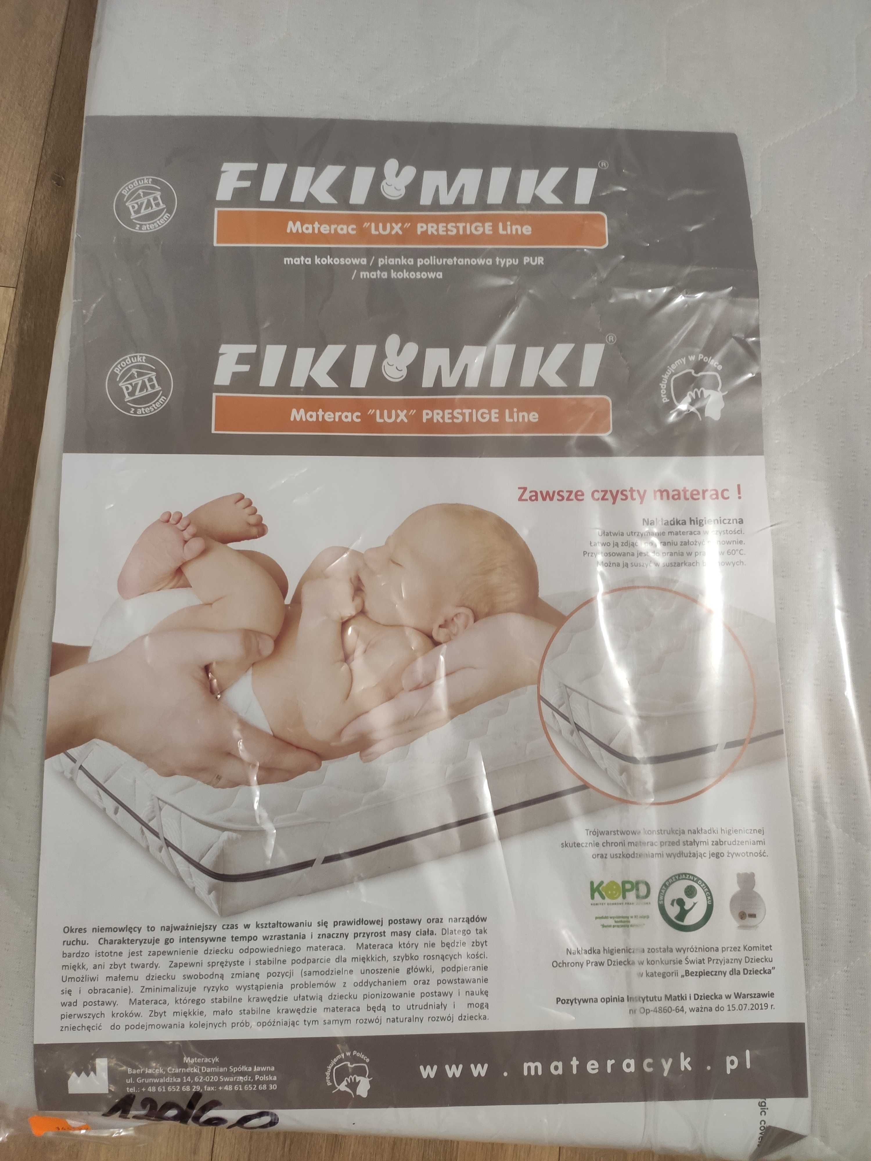 Materac Fiki Miki 120/60 Lux Prestige Line do lozeczka lozka jak nowy