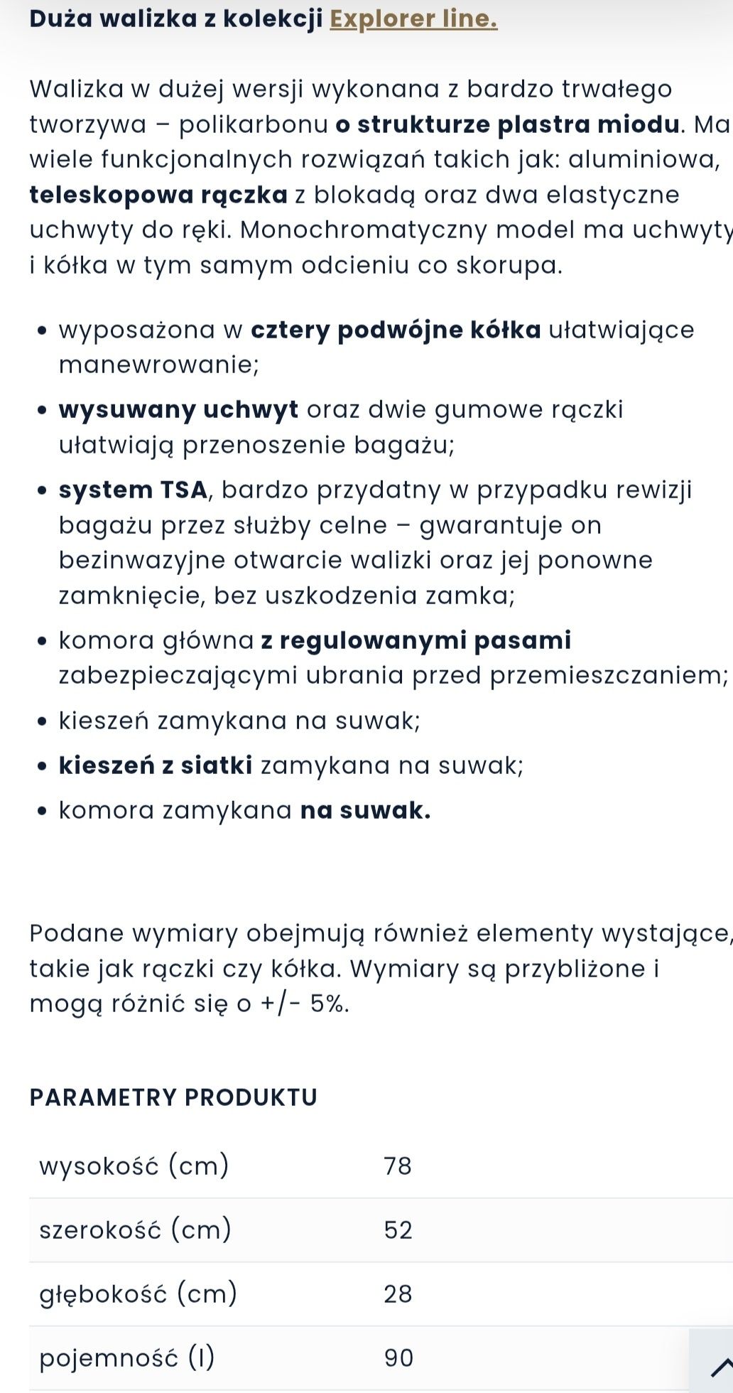 Walizka duża Witchen z kolekcji Explorer Line, użyta raz