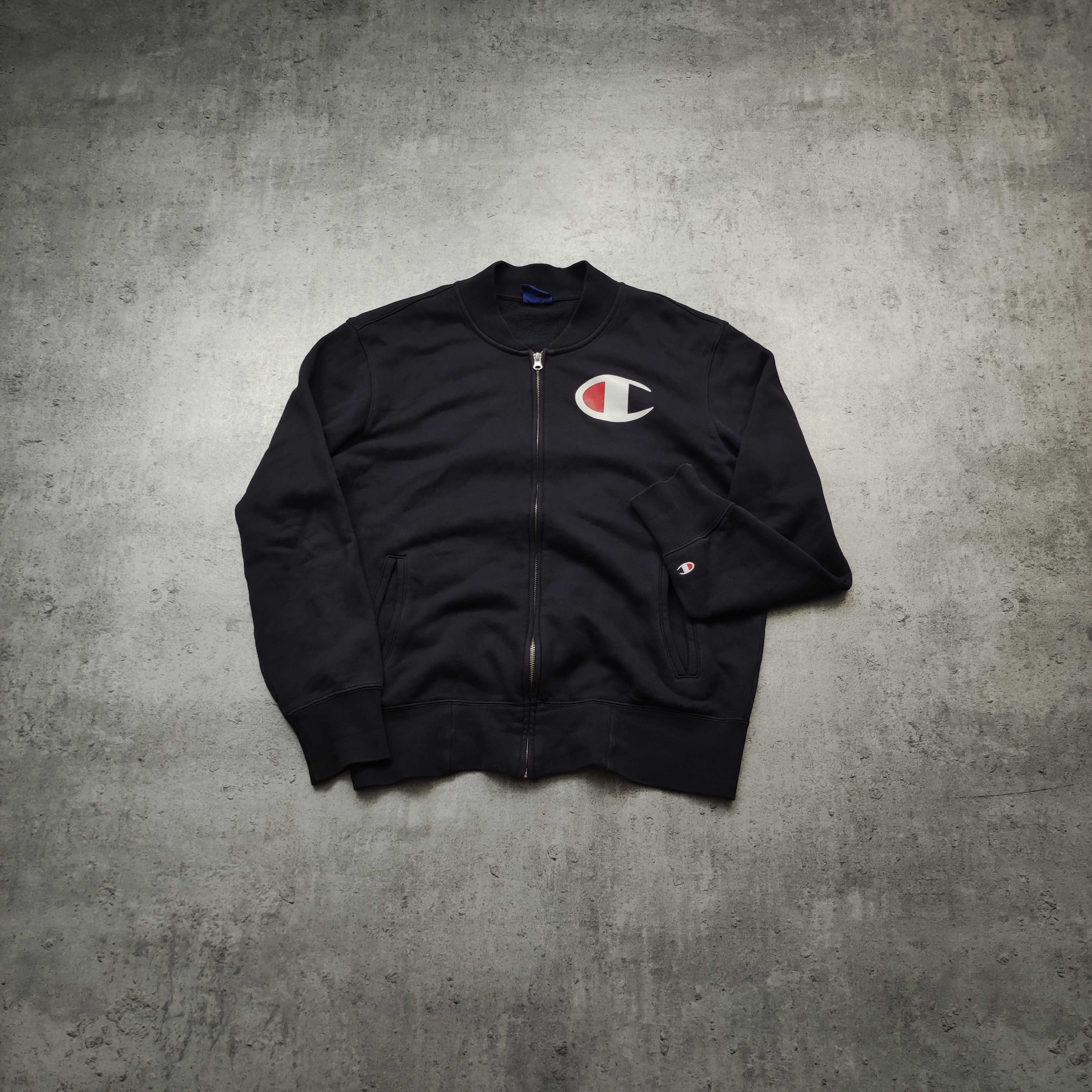 MĘSKA Bluza PREMIUM Sportowa Granatowa Suwak Champion Bomberka Casual